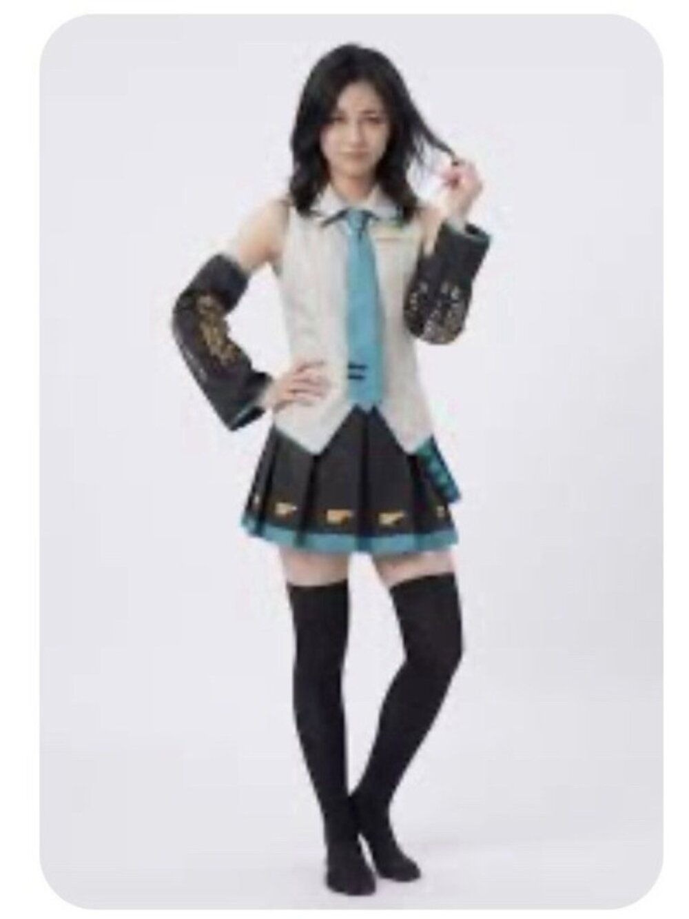 Vocaloid Hatsune Miku Uniform Anime Costume 6 Piece Top Skirt Cosplay Small